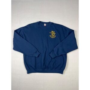 Vintage Mary Queen Of Peace Sweatshirt Adult 2XL Navy Long Sleeve Crew Made USA